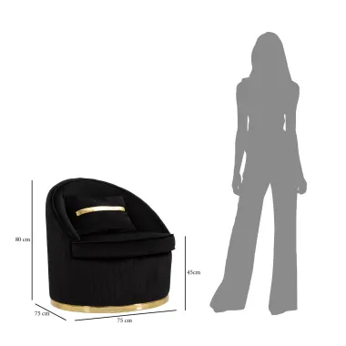 Fotel SPACE PLUS Czarny Ø 75x80 cm